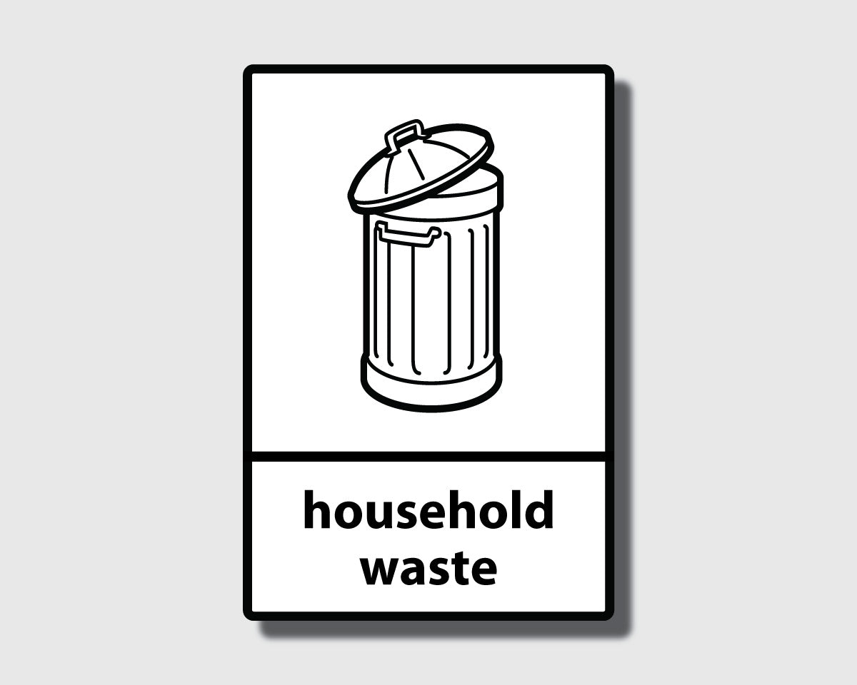 Recycling Sticker - Household Waste (WRAP Compliant) - RW019