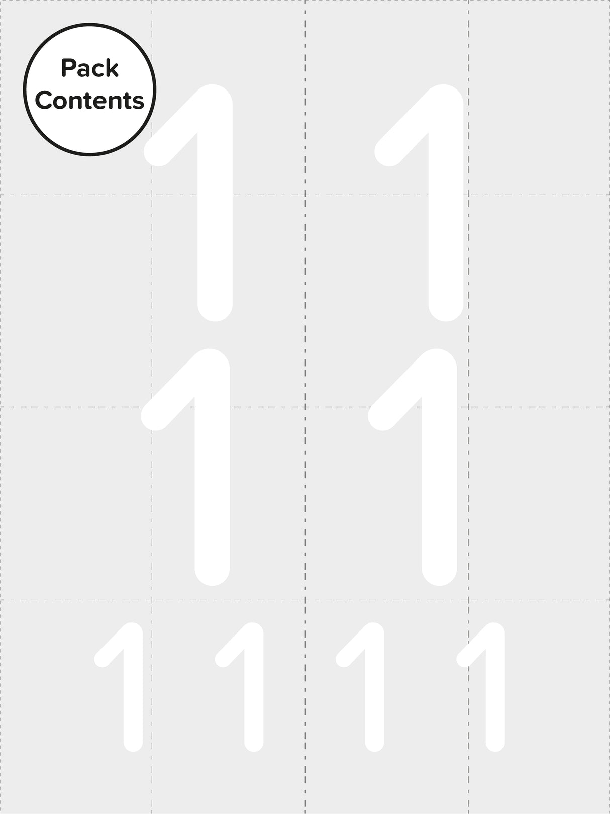 Pack of 4 Large & 4 Small Wheelie Bin Number Stickers (Pick from 0-9, A-D), Plain White Waterproof Self-Adhesive Vinyl Stickers