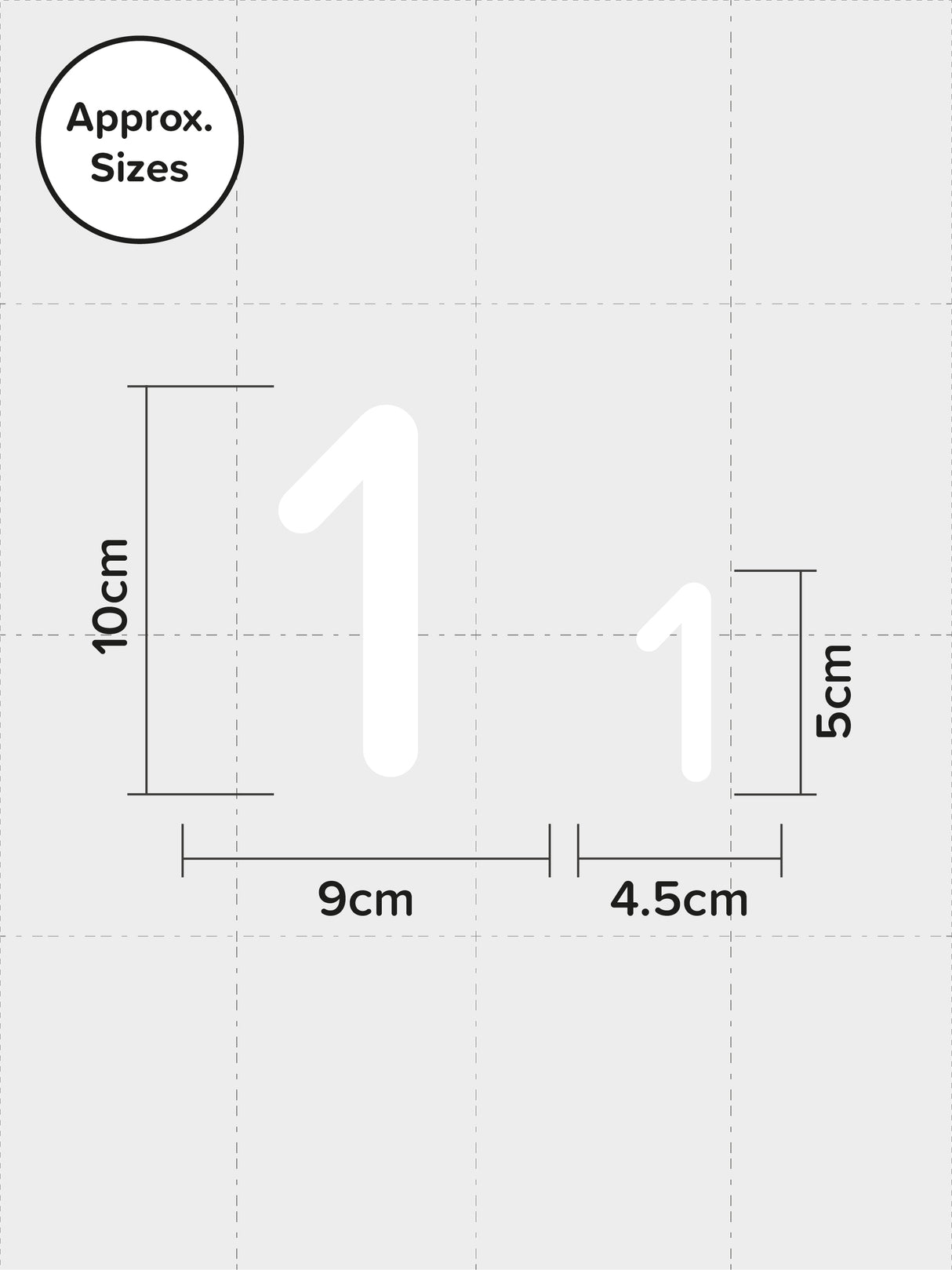 Pack of 4 Large & 4 Small Wheelie Bin Number Stickers (Pick from 0-9, A-D), Plain White Waterproof Self-Adhesive Vinyl Stickers