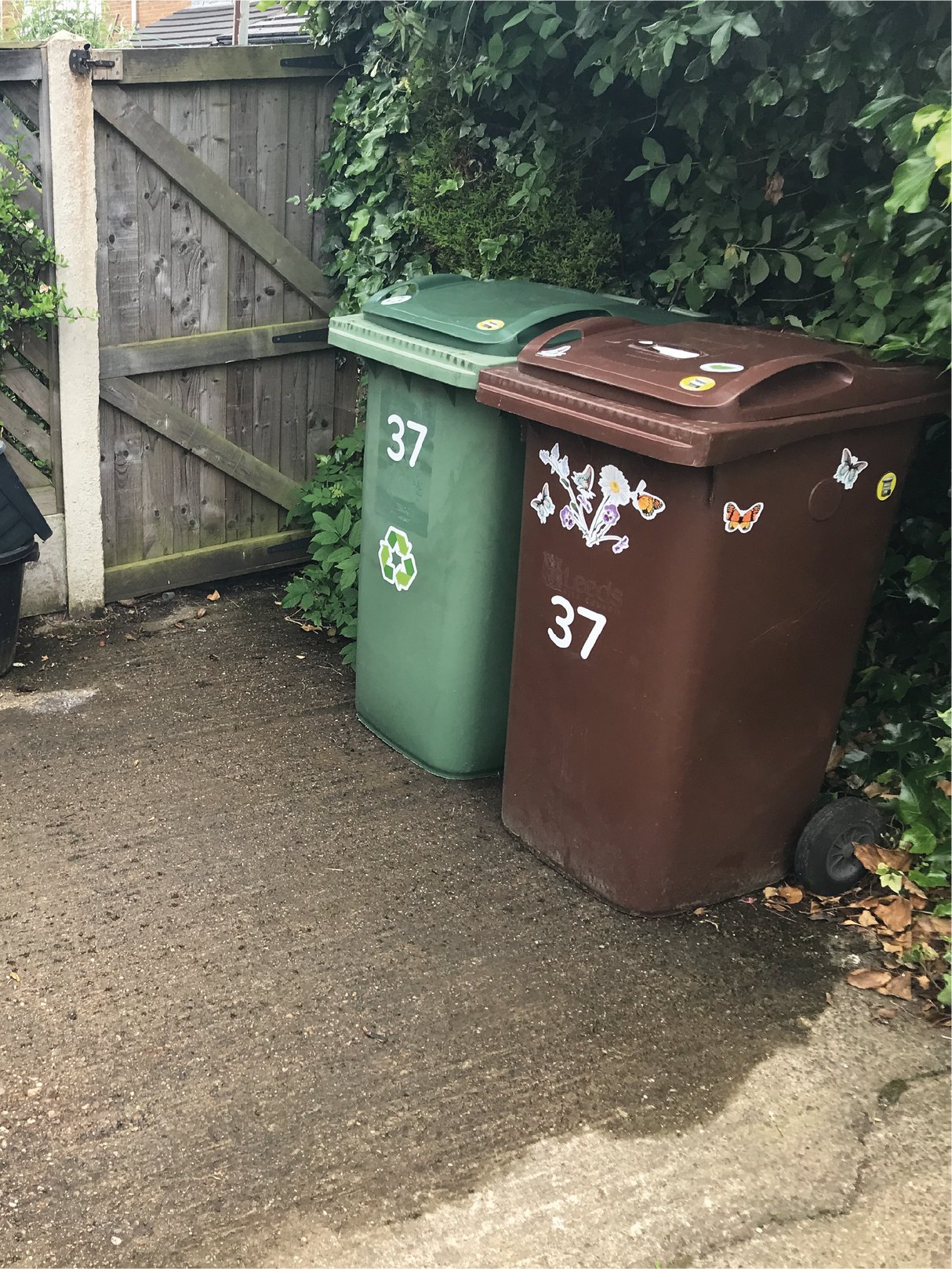 3 Sets of Decorative Butterflies and Flowers Stickers for Wheelie Bins