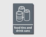 Recycling Sticker - Food tins and Drink Cans (WRAP Compliant) - RW012