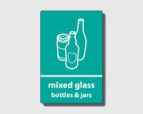 Recycling Sticker - Mixed Glass (WRAP Compliant) - RW014