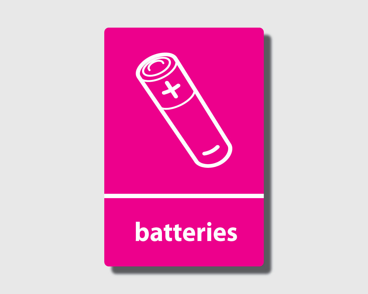 Recycling Sticker - Batteries (WRAP Compliant) - RW017