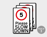 Pack of 3 Please Slow Down Road Safety Wheelie Bin Stickers (Various Speeds)