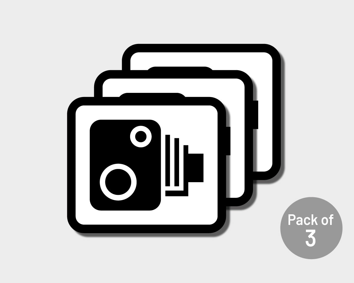 Pack of 3 Speed Camera Traffic Warning Sticker Signs (A5)