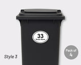 [Set of 4] Printed Bin Address Label / House Name