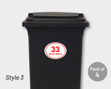 [Set of 4] Printed Bin Address Label / House Name