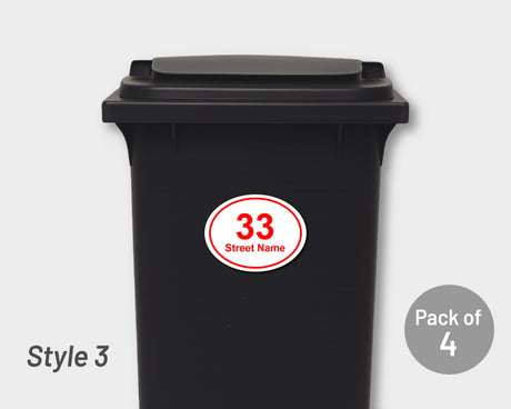[Set of 4] Printed Bin Address Label / House Name