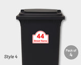 [Set of 4] Printed Bin Address Label / House Name