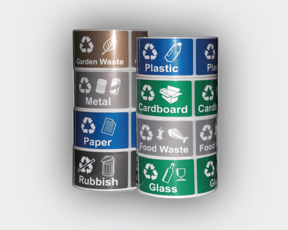 Recycle Sign Set Recycling Stickers - Set of 8 Labels – Wheelie Rubbish Signs