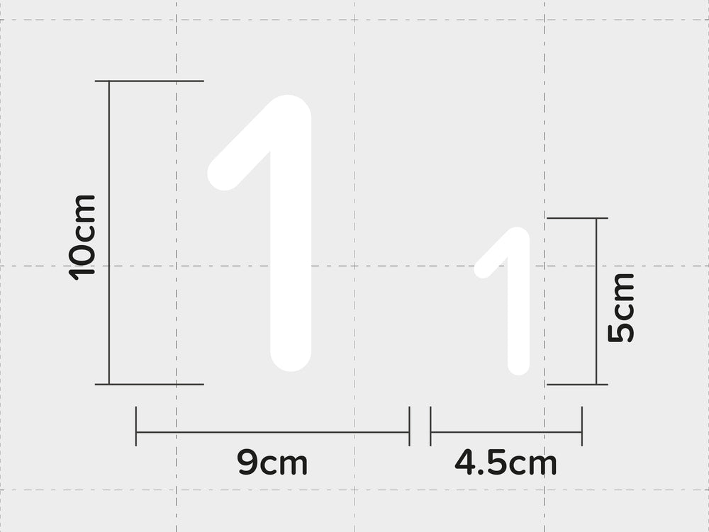 Pack of 4 Large & 4 Small Wheelie Bin Number Stickers (Pick from 0-9, A-D), Plain White Waterproof Self-Adhesive Vinyl Stickers