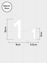 Pack of 4 Large & 4 Small Wheelie Bin Number Stickers (Pick from 0-9, A-D), Plain White Waterproof Self-Adhesive Vinyl Stickers