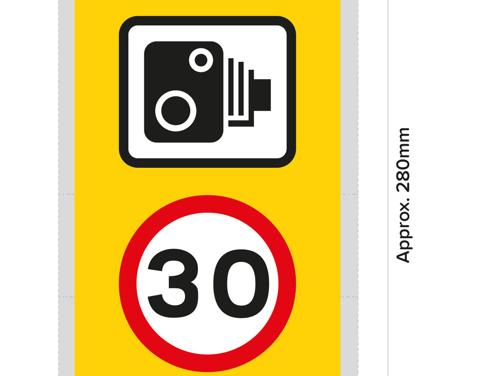 Pack of 3 Speed Camera and Speed Limit Wheelie Bin Sticker Signs (Various Speeds)