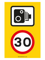 Pack of 3 Speed Camera and Speed Limit Wheelie Bin Sticker Signs (Various Speeds)