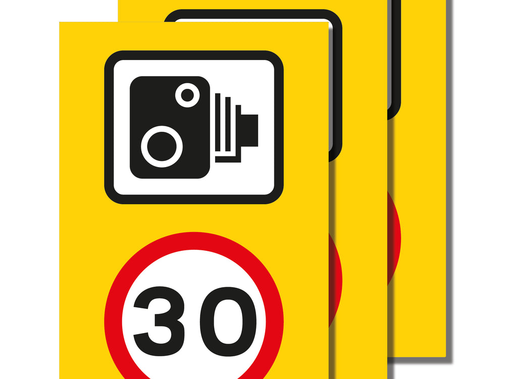 Pack of 3 Speed Camera and Speed Limit Wheelie Bin Sticker Signs (Various Speeds)