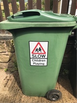 Pack of 3 SLOW Children Playing Warning Sticker Signs