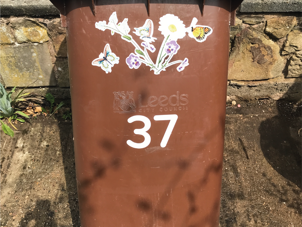 3 Sets of Decorative Butterflies and Flowers Stickers for Wheelie Bins