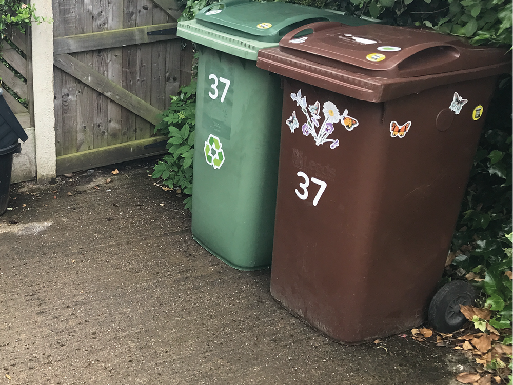 3 Sets of Decorative Butterflies and Flowers Stickers for Wheelie Bins