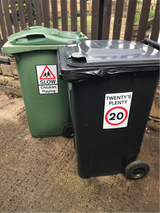 Pack of 3 Twenty's Plenty, Road Safety Wheelie Bin Sticker Signs