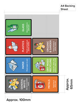 Pack of 7 Premium Wheelie Bin Waste Type Stickers