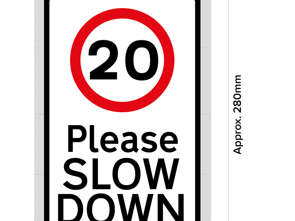 Pack of 3 Please Slow Down Road Safety Wheelie Bin Stickers (Various Speeds)