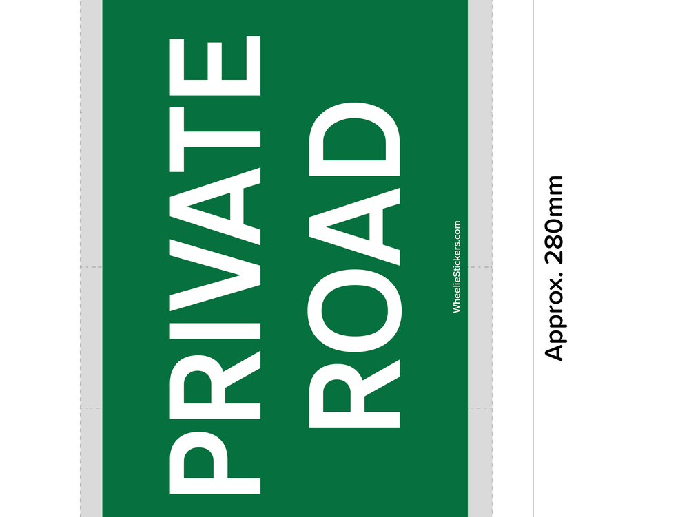 Pack of 3 Private Road Wheelie Bin Sticker Signs