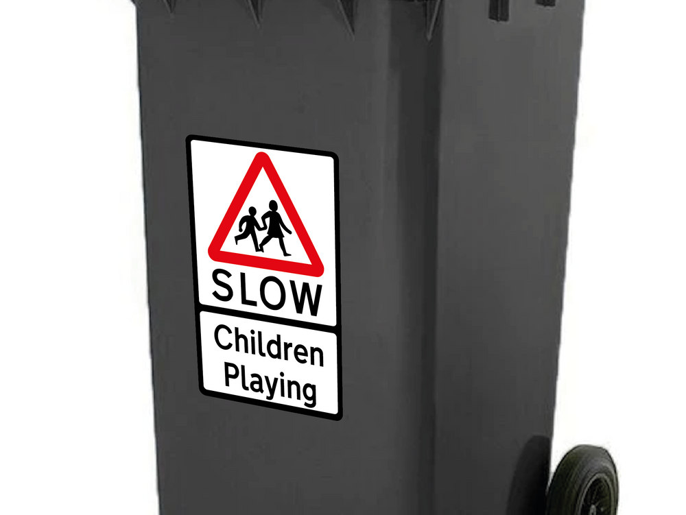 Pack of 3 SLOW Children Playing Warning Sticker Signs