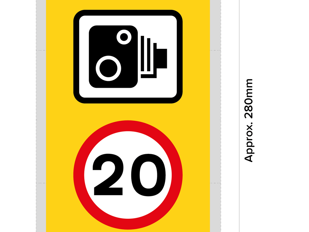 Pack of 3 Speed Camera and Speed Limit Wheelie Bin Sticker Signs (Various Speeds)