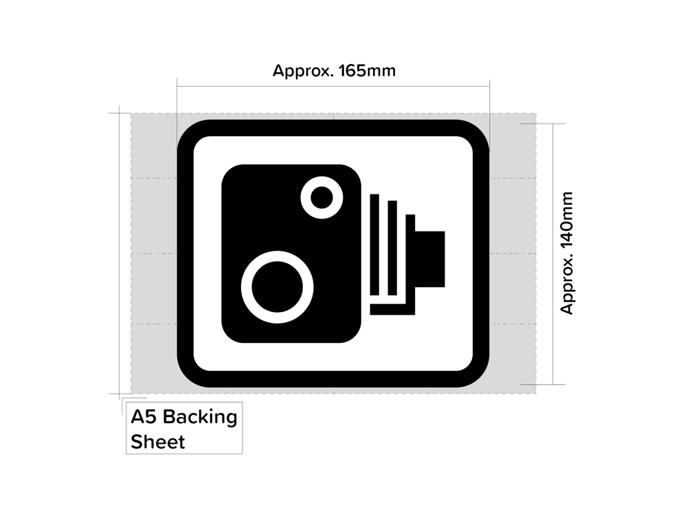 Pack of 3 Speed Camera Traffic Warning Sticker Signs (A5)