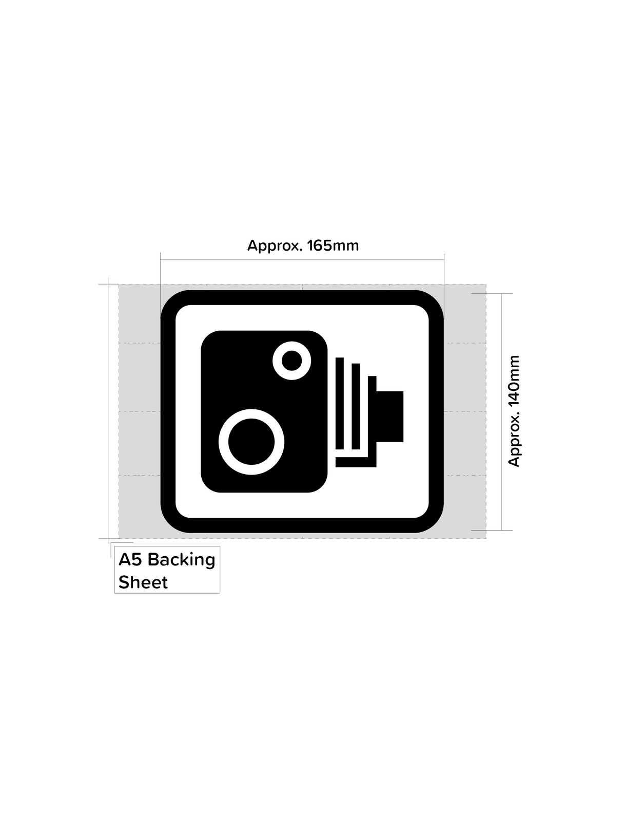 Pack of 3 Speed Camera Traffic Warning Sticker Signs (A5)