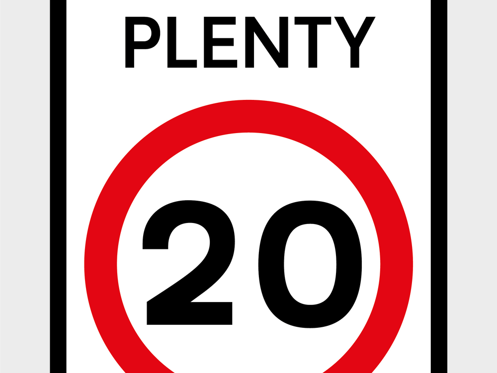 Pack of 3 Twenty's Plenty, Road Safety Wheelie Bin Sticker Signs