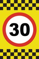 30 MPH Speed Sign Sticker - A4