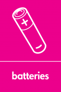 Recycling Sticker - Batteries (WRAP Compliant)