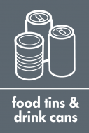 Recycling Sticker - Food Tins and Drink Cans (WRAP Compliant)