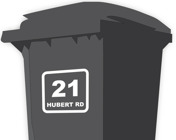 4 Pack Large Black Wheelie Bin Numbers Self Adhesive Vinyl Stickers