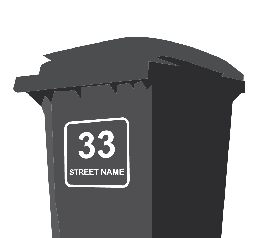 Bin Address Label House Name Wheelie Rubbish Signs