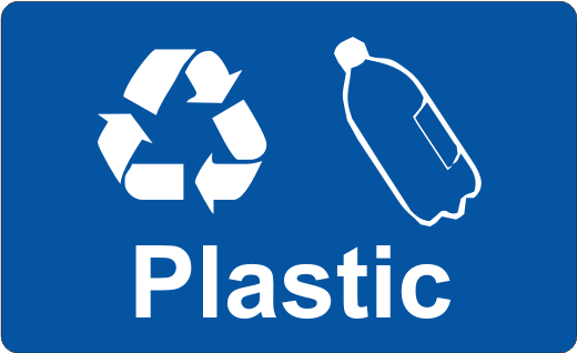 Self Adhesive Label 150x100mm Recycling bin sticker Plastics 